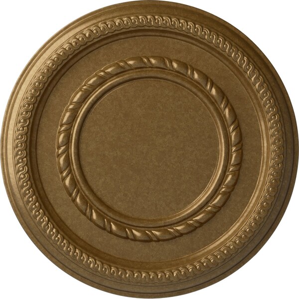 Ekena Millwork Federal Roped Small Ceiling Medallion (Fits Canopies up to 6"), 12 5/8"OD x 1 1/8"P, Pale Gold CM12FEPAS - main